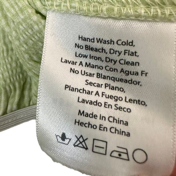 Emory Park Off Shoulder Long Sleeve Cinched Crop Top Green Size Large NWOT - Picture 4 of 7